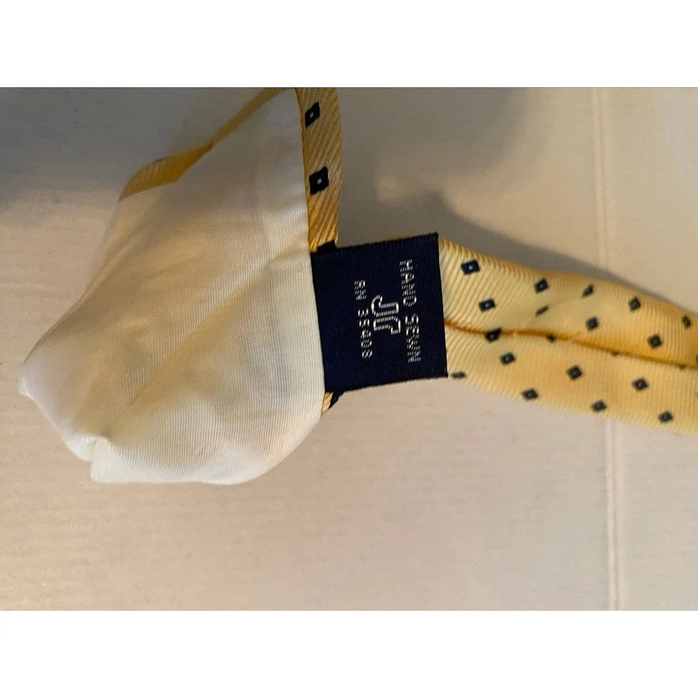 Stackpole Moore Tryon Hartford Mens Gold Blue Diamond Silk Tie Vintage Hand Sewn